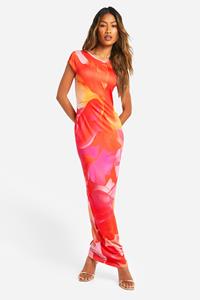 Boohoo Super Zachte Tie Dye Maxi Jurk Met Kapmouwen, Pink