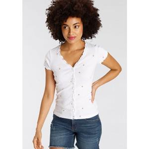 KangaROOS Shirt met korte mouwen korte mouw, figuuraccentuerend, van katoen