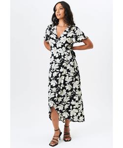 Gini London Midi-wikkeljurk met bloemenprint