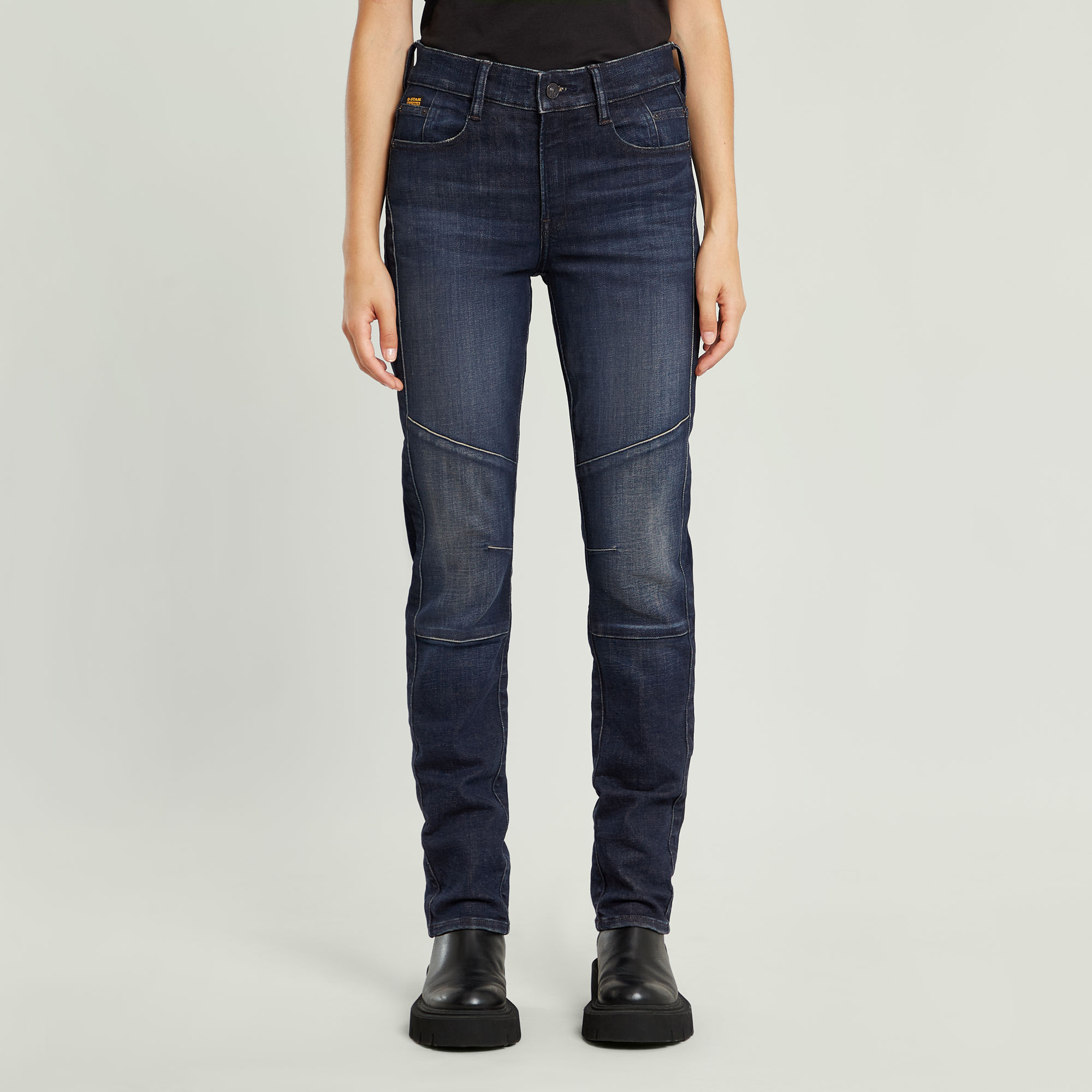 G-Star RAW Ace 2.0 Biker Slim Straight Jeans - Donkerblauw - Dames