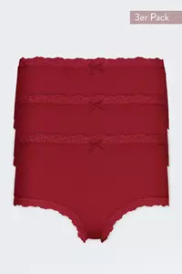 Nina von C 3-pack dames Tailleslip - Kant - Colours - Hoge modal dames onderbroek - Gekleurd dames ondergoed