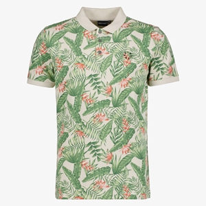 Unsigned heren polo met botanische print groen