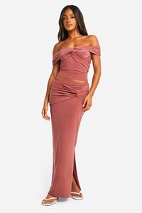 Boohoo Strakke Opgeknoopte Midaxi Rok, Rose