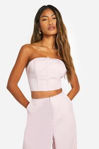 Boohoo Geweven Bandeau Top Met Bloemen, Pink