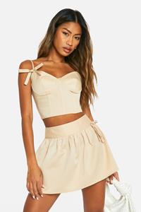 Boohoo Korset Met Strik En Bandjes, Sand