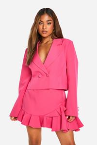 Boohoo Petite Korte Blazer, Hot Pink