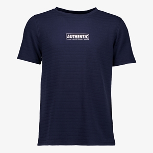 Unsigned heren T-shirt met tekstopdruk blauw