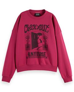Scotch & Soda Boyfriend Fit Front Artwork Graphic Sweater Dames