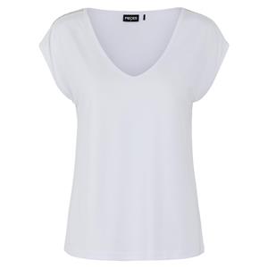 Pieces T-shirt met korte mouwen, sierjuwelen op de schouders