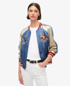 Superdry Vrouwen Sukajan Bomberjack met Borduursel Blauw