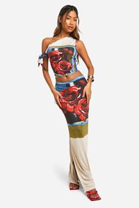 Boohoo Ansichtkaart Maxi Rok Met Split, Red