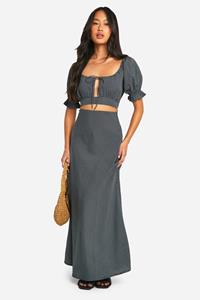 Boohoo Maxi Rok Met Stippen, Black