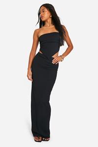 Boohoo Maxi Rok Met Textuur, Black