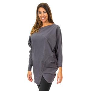 MET Dames Batwing Sleeve Boat Neck Sweater 10DVE0780 S grijze kleur