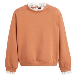 LA REDOUTE COLLECTIONS Sweater in molton, details in Engels kant