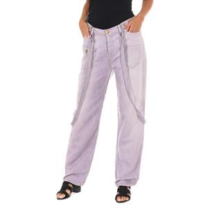 Dames lange jeans met rechte zoom 10DTU0010-G036 27-USA paars