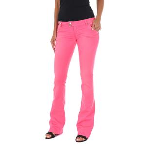 Lange denim broek met uitlopende zomen 10DBF0432-G290 voor dames 26-USA roze