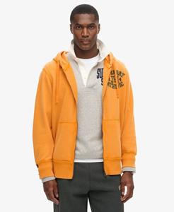 Superdry Mannen Vintage Athletic Hoodie met Rits Goud