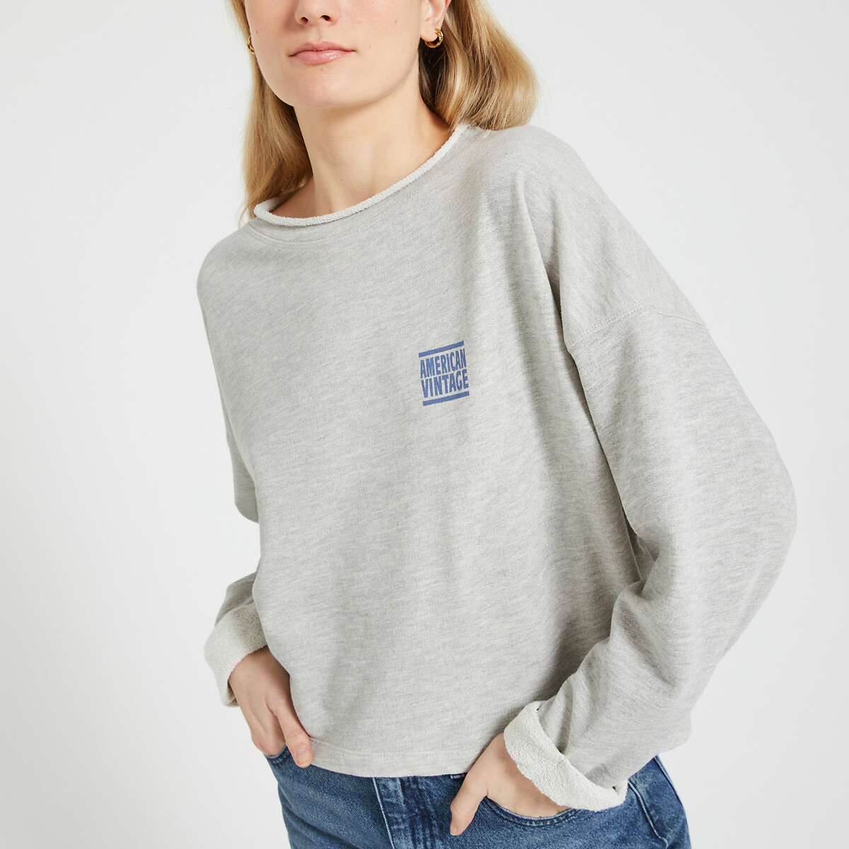 American vintage Sweater met boothals ZOFBAY