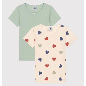 PETIT BATEAU Set van 2 T-shirts met korte mouwen in katoen
