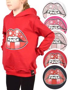 Kmisso Mädchen Pullover mit Kapuze Power Stars 104 wit