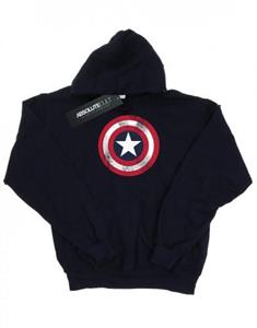 Marvel Girls Captain America Distressed Shield-hoodie 12-13 marineblauwe kleur