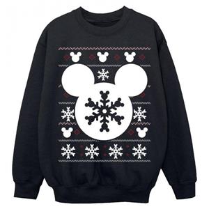 Disney meisjes Mickey Mouse kerst silhouet sneeuwvlokken sweatshirt 12-13 zwart