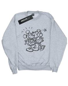 Disney Girls Mickey en Minnie Mouse Kiss Sketch-sweatshirt 12-13 grijs