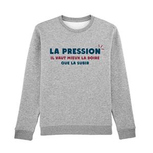 Enkr Herensweater - DRUK IS BETER OM HET TE DRINKEN DAN TE LIJDEN XS heide grijze kleur