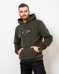 Gebreide warme hoodie met ISSA Plus print S zwart