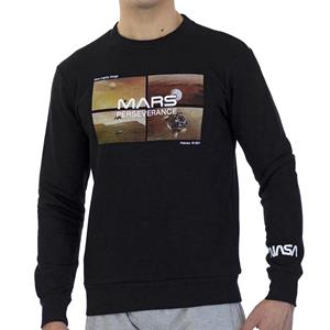 NASA MARS09S Heren Basic Sweatshirt met Lange Mouwen en Ronde Hals XS zwart