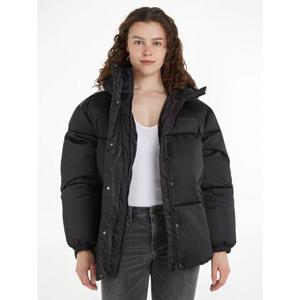 TOMMY JEANS Gewatteerde jas TJW OVR SATIN PUFFER met tommy jeans-merklabel