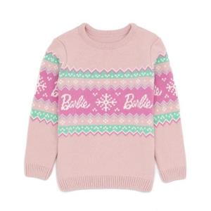 Barbie Fair Isle-trui voor meisjes 7-8 Years pastelroze kleur