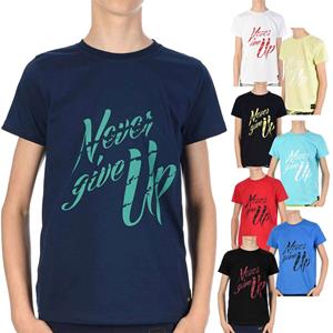 BEZLIT Jongens T-shirt met Never Give Up 110 geel