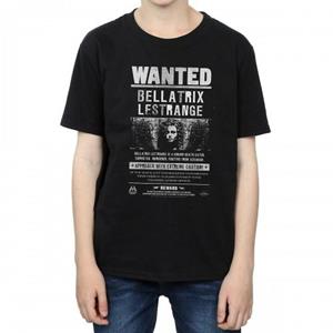 Harry Potter Boys Bellatrix Lestrange Wanted Poster Cotton T-Shirt 12-13 zwart