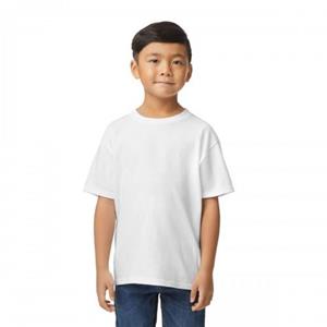 Gildan Softstyle effen middelzwaar T-shirt voor kinderen/kinderen 4-5 Years wit