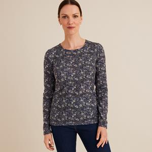 ANNE WEYBURN Bedrukt T-shirt, geruwd materiaal, warm effect