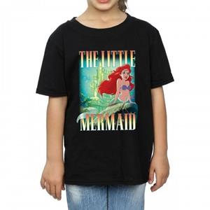 The Little Mermaid De kleine zeemeermin Ariel Montage katoenen T-shirt voor meisjes 12-13 zwart