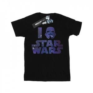 Star Wars meisjes ik hou van Star Wars katoenen T-shirt 12-13 zwart