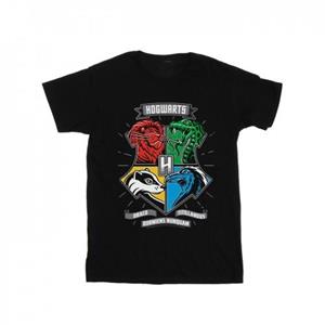 Harry Potter meisjes Zweinstein Toon Crest katoenen T-shirt 9-11 Years wit