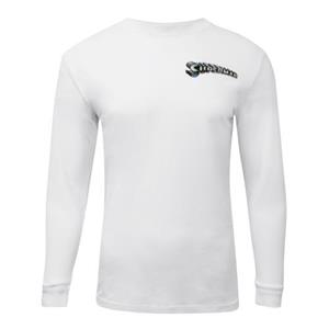 Superman Heren Man Of Steel Lightning T-shirt met lange mouwen M wit