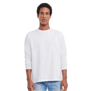 Russell Heren effen klassiek T-shirt met lange mouwen L wit