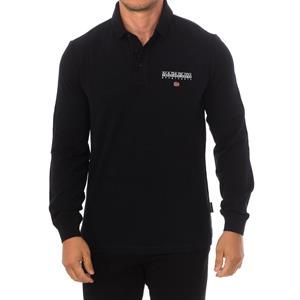 Napapijri E-Ayas NP0A4GJX Heren Poloshirt met Lange Mouwen M zwart