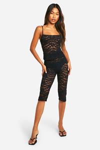 Boohoo Kanten Capri Broek, White