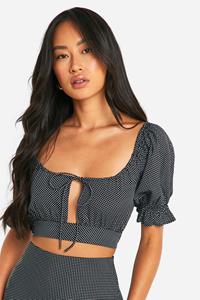 Boohoo Crop Top Met Stippen, Black