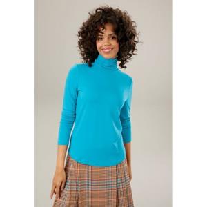 Aniston CASUAL Colshirt in zwart met bonte print of 4 trendy effen kleuren