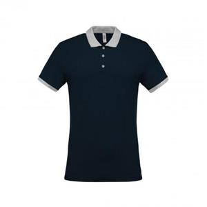 Kariban heren tweekleurig piqué poloshirt S zwart/rood