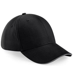 Beechfield volwassenen unisex athleisure katoenen baseballpet (pak van 2) One Size grijs/zwart
