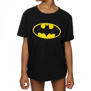 Katoenen T-shirt met Batman-meisjeslogo 12-13 zwart