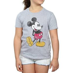 Disney Klassiek Kick Mickey Mouse T-shirt voor meisjes 5-6 Years wit